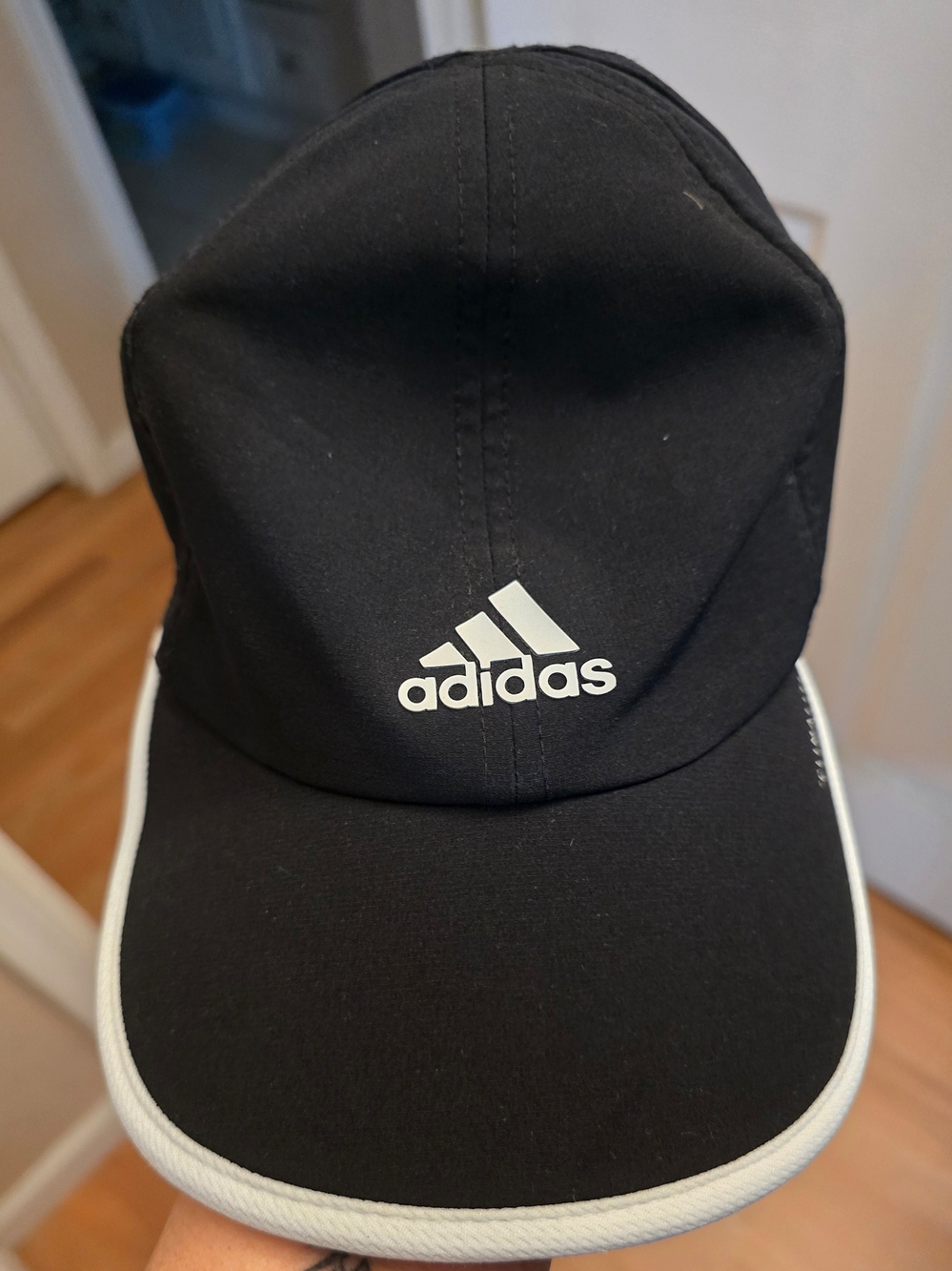 Adidas Climalite Black Cap with White Inner Trim and Logo